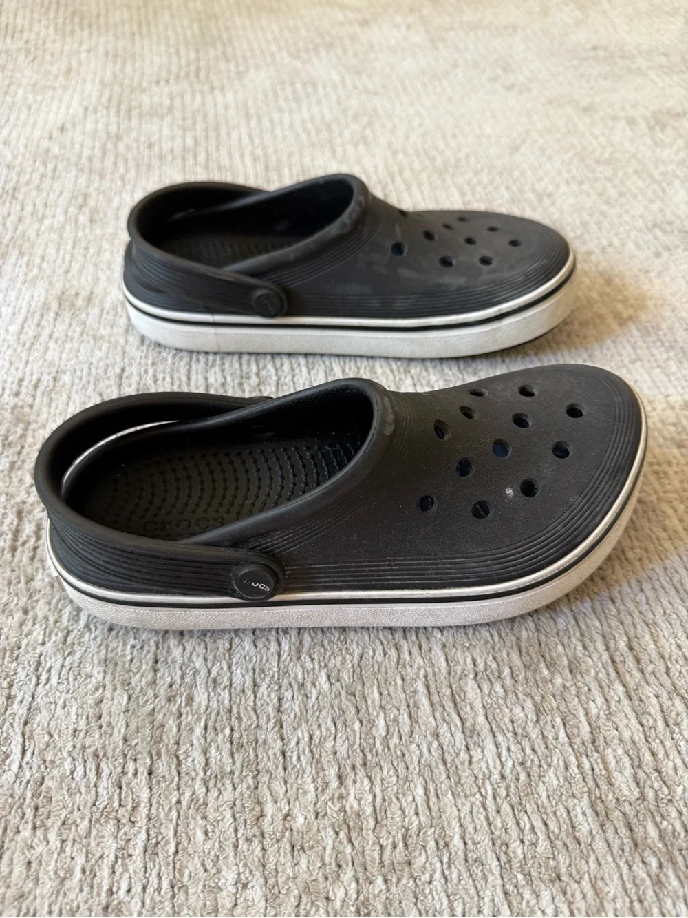 Crocs Crocband Black Platform Clogs Shoes Juniors Size J3